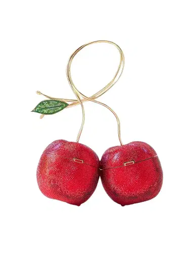 Judith Leiber Couture Cherries Crystal-embellished Gold-tone Clutch | Thumbnail 1 Judith Leiber Couture Cherries Crystal-embellished Gold-tone Clutch | Thumbnail 1