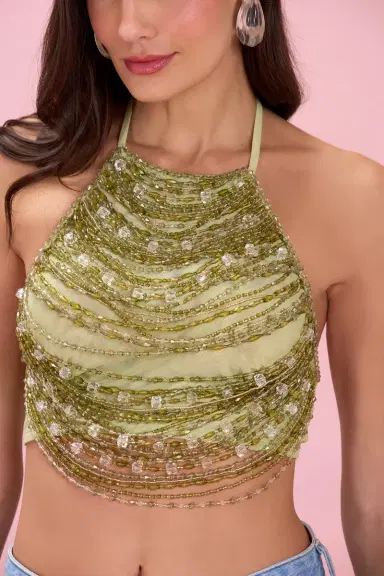 PatBo LINEA BEADED HALTERNECK TOP | Thumbnail 2 PatBo LINEA BEADED HALTERNECK TOP | Thumbnail 2