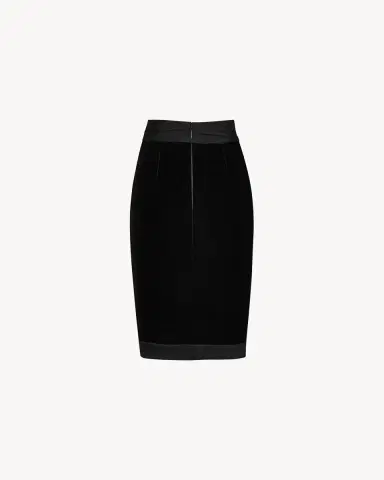 Yves Saint Laurent wrap skirt in velvet and satin | Thumbnail 3