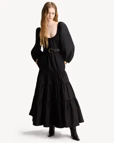 Yves Saint Laurent LONG dress in cotton twill | Thumbnail 2 Yves Saint Laurent LONG dress in cotton twill | Thumbnail 2