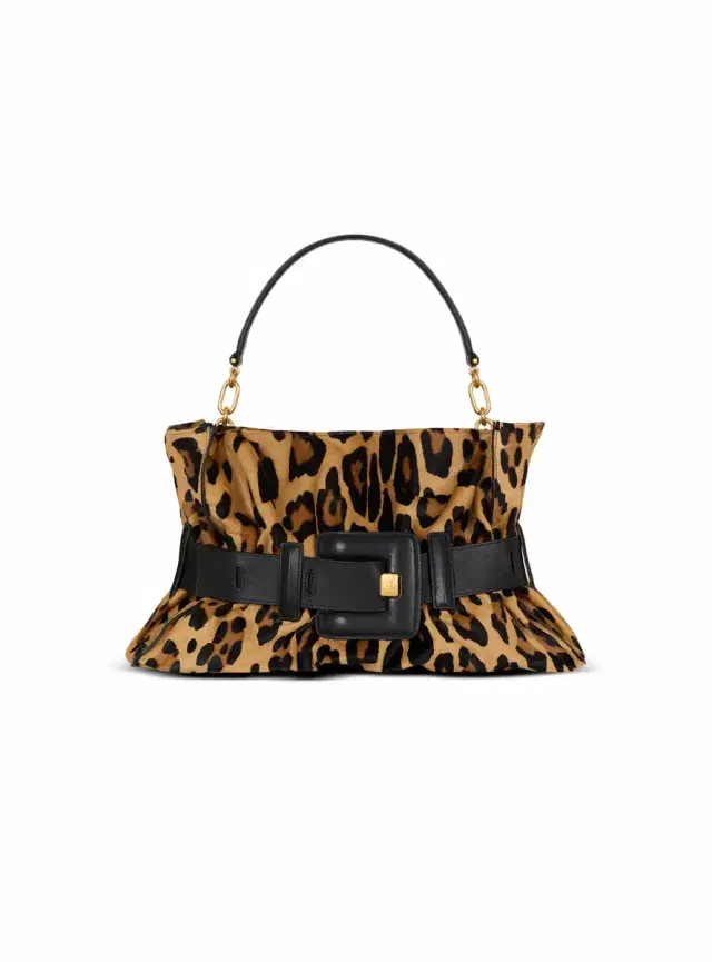 Balmain Anthem Medium ponyskin-style leopard print bag