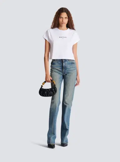Balmain Cropped T-shirt with  print | Thumbnail 2