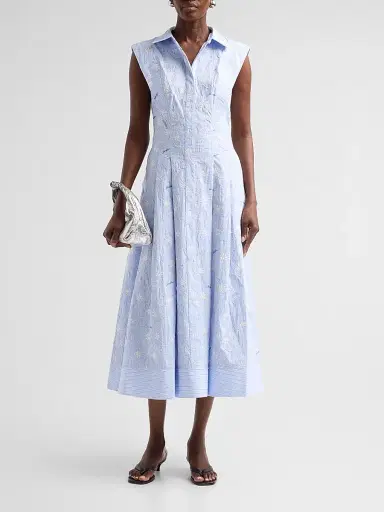 Simkhai Women's Neri Embroidered Cotton Midi Dress | Thumbnail 2 Simkhai Women's Neri Embroidered Cotton Midi Dress | Thumbnail 2