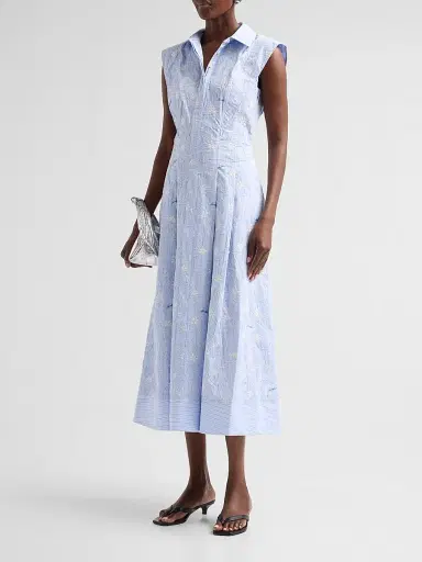 Simkhai Women's Neri Embroidered Cotton Midi Dress | Thumbnail 4 Simkhai Women's Neri Embroidered Cotton Midi Dress | Thumbnail 4