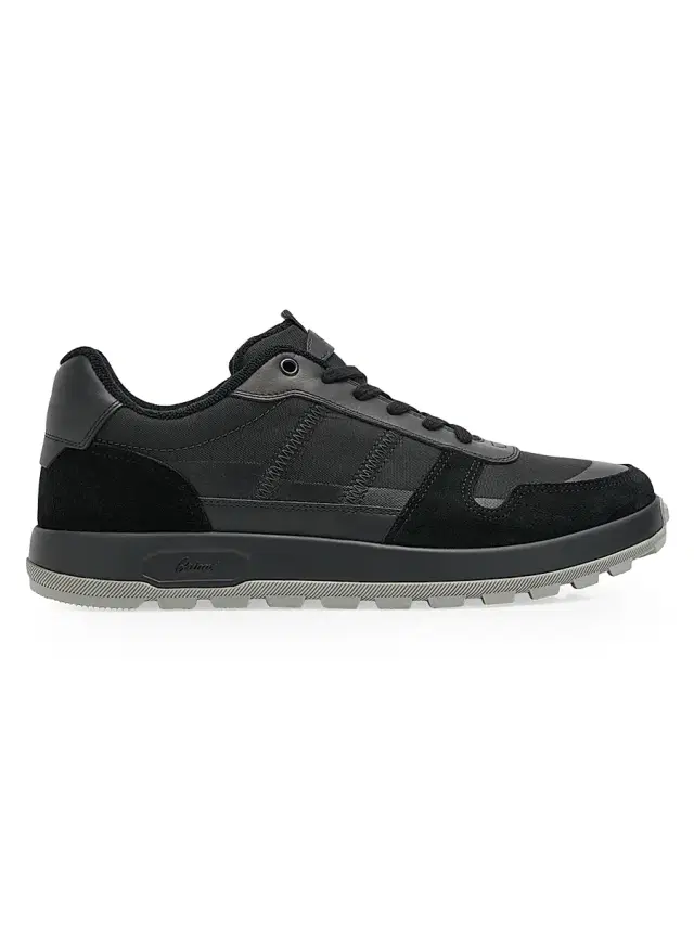 Brioni Men's Mixed-Media Low-Top Sneakers - Black