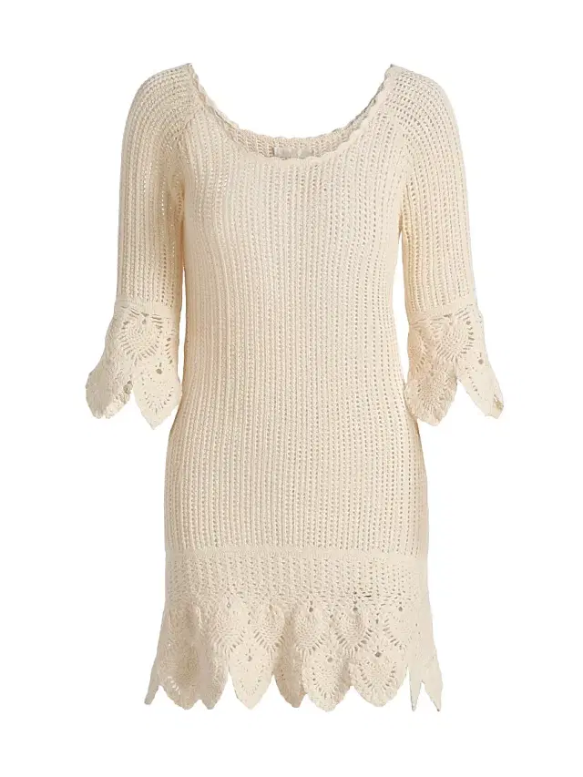 LoveShackFancy Women's Krisella Crochet-Knit Cotton Minidress -