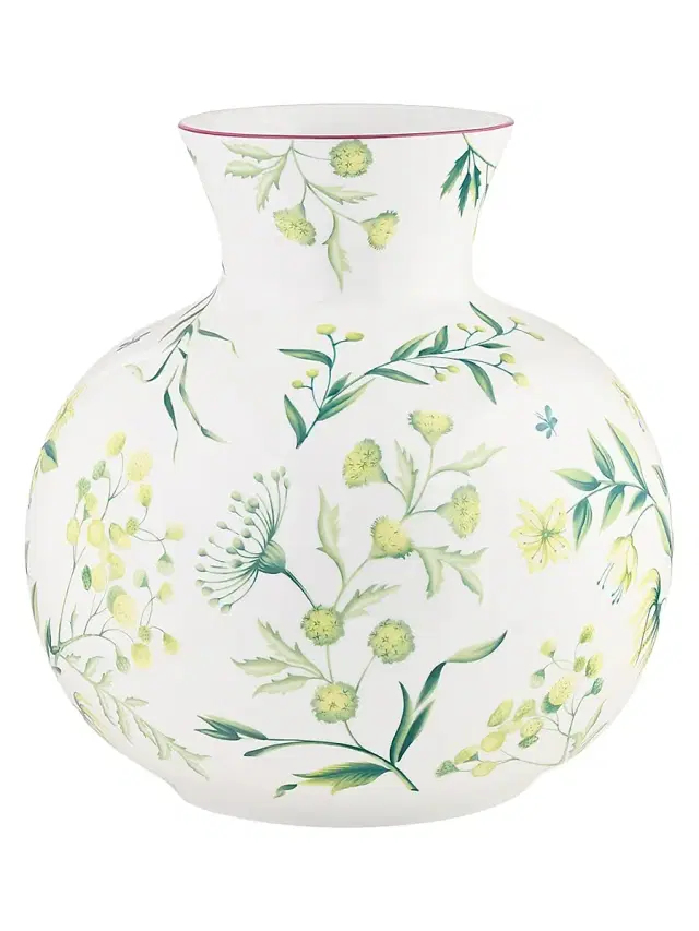 Ginori 1735 Florenza Porcelain Spherical Vase - Green White