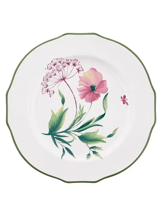 Ginori 1735 Florenza Porcelain Dessert Plate - Pink White
