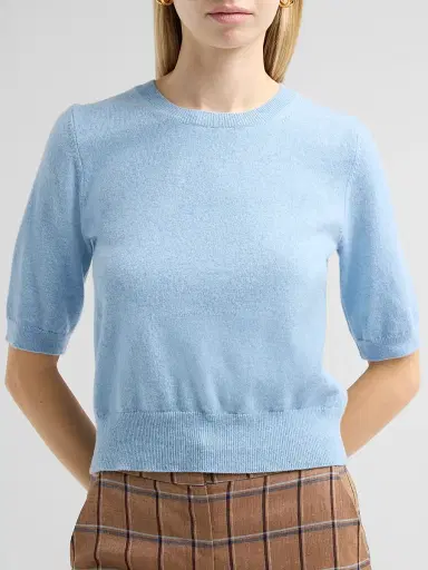Veronica Beard Women's Shana Cashmere Sweater - Pale Blue River Melange - Size XL | Thumbnail 5