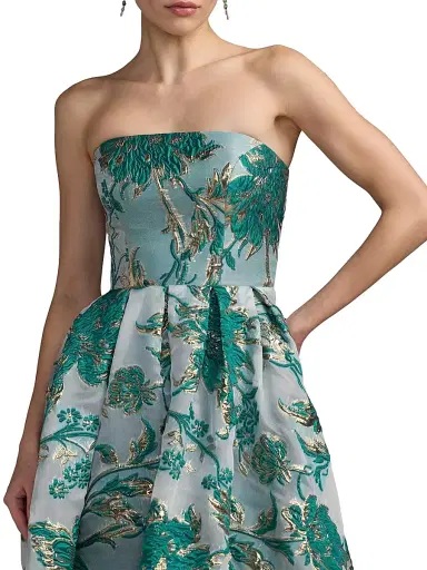 Mac Duggal Women's Strapless Brocade Midi-Dress | Thumbnail 3 Mac Duggal Women's Strapless Brocade Midi-Dress | Thumbnail 3