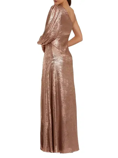 Mac Duggal Women's Metallic One-Shoulder Gown - Rose Gold - Size 14 | Thumbnail 2