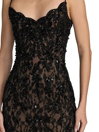 Mac Duggal Women's Beaded Lace Trumpet Gown | Thumbnail 3