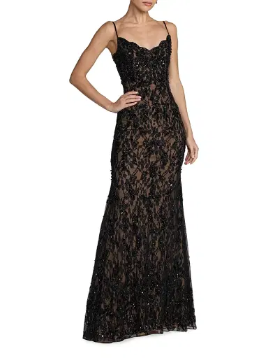 Mac Duggal Women's Beaded Lace Trumpet Gown | Thumbnail 1