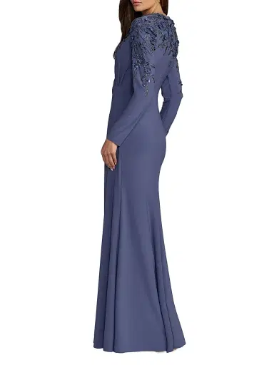 Mac Duggal Women's Beaded Jersey Column Gown | Thumbnail 2 Mac Duggal Women's Beaded Jersey Column Gown | Thumbnail 2