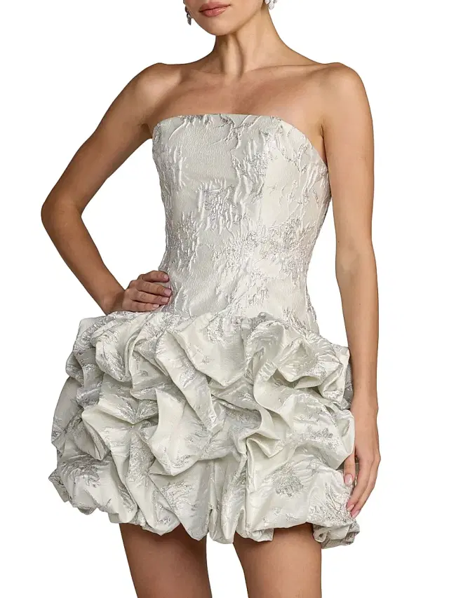 Mac Duggal Women's Brocade Strapless Bubble Hem Minidress -