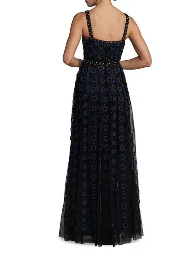 Mac Duggal Women's Embroidered Mesh A-Line Gown | Thumbnail 2 Mac Duggal Women's Embroidered Mesh A-Line Gown | Thumbnail 2