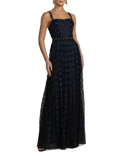 Mac Duggal Women's Embroidered Mesh A-Line Gown | Thumbnail 1 Mac Duggal Women's Embroidered Mesh A-Line Gown | Thumbnail 1