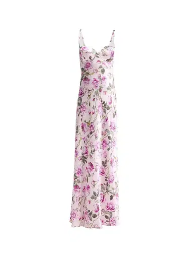 L'Agence Women's Sayla Floral Silk Maxi Dress - Light Purple Grandiflora Rose - Size 14 | Thumbnail 1 L'Agence Women's Sayla Floral Silk Maxi Dress - Light Purple Grandiflora Rose - Size 14 | Thumbnail 1