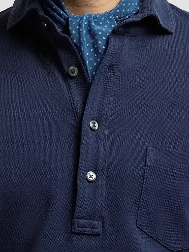 Ralph Lauren Purple Label Men's Micro-Geometric Neckerchief - Blue Horizon | Thumbnail 2