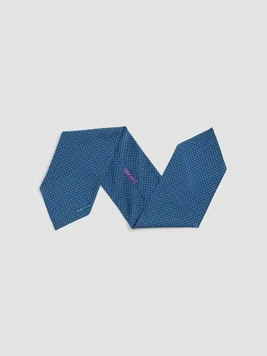 Ralph Lauren Purple Label Men's Micro-Geometric Neckerchief - Blue Horizon | Thumbnail 4