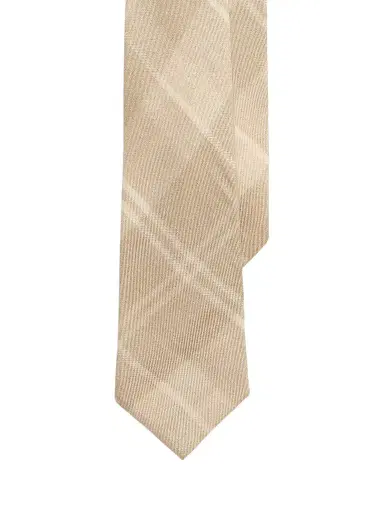 Ralph Lauren Purple Label Men's Plaid Cashmere-Silk Tie - Champagne | Thumbnail 1 Ralph Lauren Purple Label Men's Plaid Cashmere-Silk Tie - Champagne | Thumbnail 1