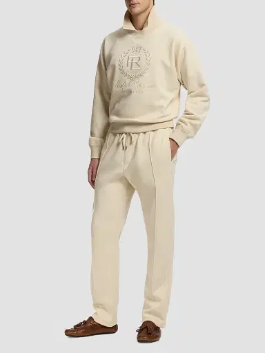 Ralph Lauren Purple Label Men's Silk-Blend Drawstring Joggers - Limestone | Thumbnail 2 Ralph Lauren Purple Label Men's Silk-Blend Drawstring Joggers - Limestone | Thumbnail 2