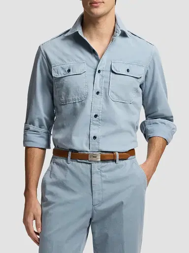 Ralph Lauren Purple Label Men's Cotton Popllin Sport Shirt | Thumbnail 3