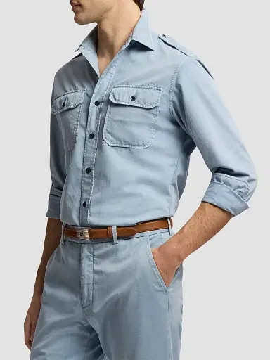 Ralph Lauren Purple Label Men's Cotton Popllin Sport Shirt | Thumbnail 4