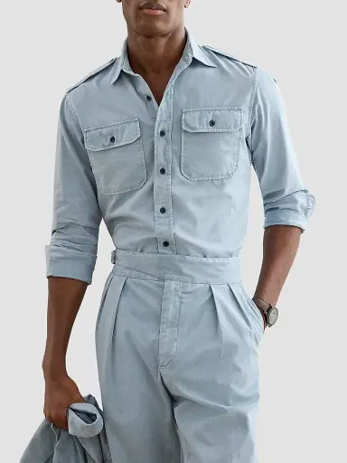 Ralph Lauren Purple Label Men's Cotton Popllin Sport Shirt | Thumbnail 6