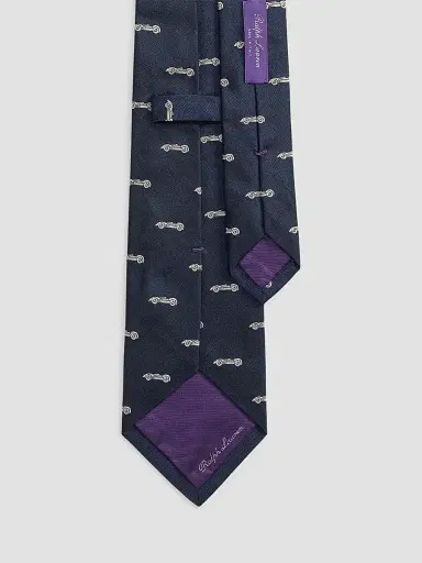 Ralph Lauren Purple Label Men's Race Car Silk Tie - Navy | Thumbnail 4