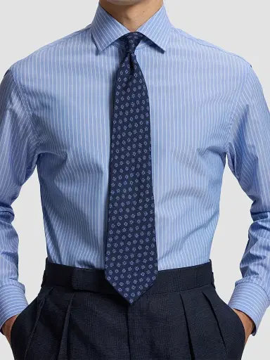 Ralph Lauren Purple Label Men's Dot Square Deco Silk Tie - Navy Blue | Thumbnail 2