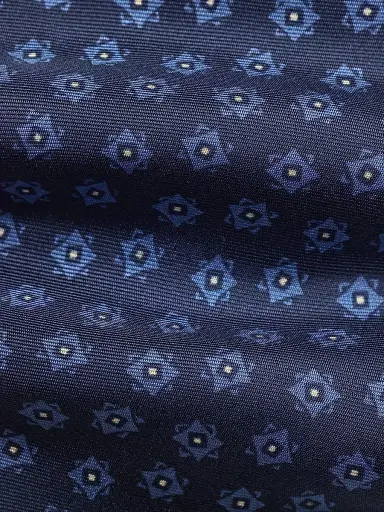 Ralph Lauren Purple Label Men's Dot Square Deco Silk Tie - Navy Blue | Thumbnail 4