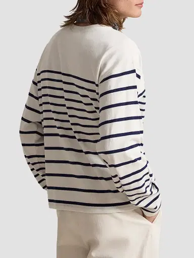 Polo Ralph Lauren Men's Relaxed-Fit Striped Jersey Sweatshirt - Newport Navy White - Size XXL | Thumbnail 3 Polo Ralph Lauren Men's Relaxed-Fit Striped Jersey Sweatshirt - Newport Navy White - Size XXL | Thumbnail 3