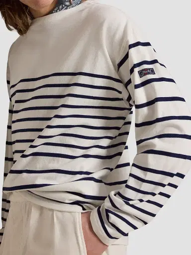 Polo Ralph Lauren Men's Relaxed-Fit Striped Jersey Sweatshirt - Newport Navy White - Size XXL | Thumbnail 5 Polo Ralph Lauren Men's Relaxed-Fit Striped Jersey Sweatshirt - Newport Navy White - Size XXL | Thumbnail 5