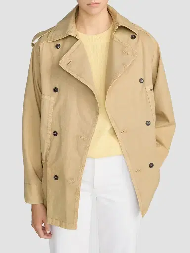 Frame Women's X Sotheby's Cotton Short Trench Coat | Thumbnail 4 Frame Women's X Sotheby's Cotton Short Trench Coat | Thumbnail 4