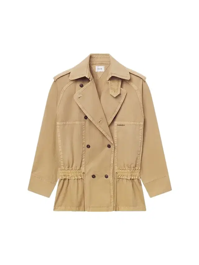 FRAME Women's X Sotheby's Cotton Short Trench Coat - Khaki
