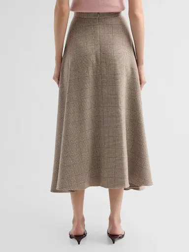 Oscar de la Renta Women's Glen Plaid Wool Cashmere Tailoring Skirt | Thumbnail 3