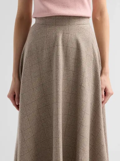 Oscar de la Renta Women's Glen Plaid Wool Cashmere Tailoring Skirt | Thumbnail 5