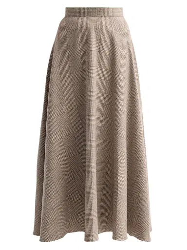 Oscar de la Renta Women's Glen Plaid Wool Cashmere Tailoring Skirt | Thumbnail 1