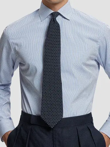 Ralph Lauren Purple Label Men's Micro Geometric Silk Crepe Tie | Thumbnail 2 Ralph Lauren Purple Label Men's Micro Geometric Silk Crepe Tie | Thumbnail 2