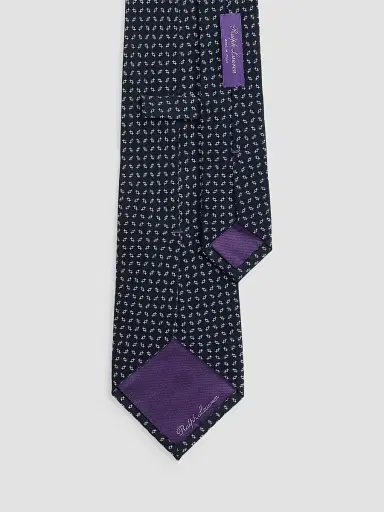 Ralph Lauren Purple Label Men's Micro Geometric Silk Crepe Tie | Thumbnail 3 Ralph Lauren Purple Label Men's Micro Geometric Silk Crepe Tie | Thumbnail 3