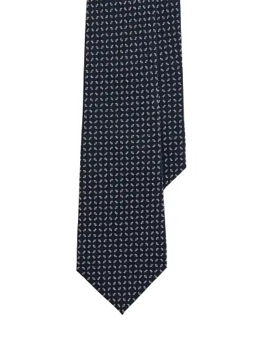 Ralph Lauren Purple Label Men's Micro Geometric Silk Crepe Tie | Thumbnail 1 Ralph Lauren Purple Label Men's Micro Geometric Silk Crepe Tie | Thumbnail 1