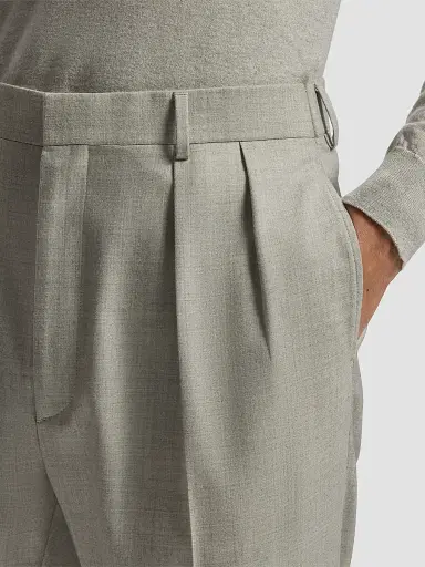 Ralph Lauren Purple Label Men's Wool Flannel Trousers - Pearl Grey | Thumbnail 5 Ralph Lauren Purple Label Men's Wool Flannel Trousers - Pearl Grey | Thumbnail 5