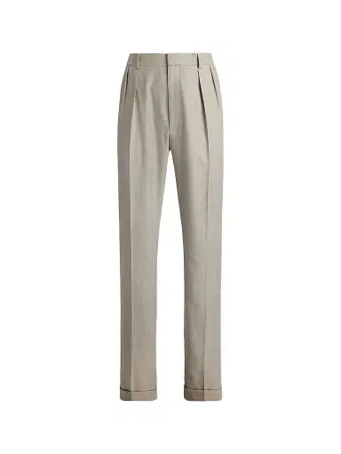 Ralph Lauren Purple Label Men's Wool Flannel Trousers - Pearl Grey | Thumbnail 1 Ralph Lauren Purple Label Men's Wool Flannel Trousers - Pearl Grey | Thumbnail 1