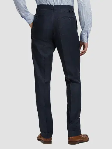 Ralph Lauren Purple Label Men's Gregory Cashmere-Silk Glen Plaid Trousers - Racing Navy | Thumbnail 3