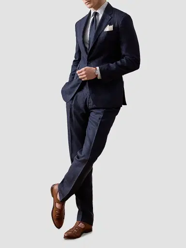 Ralph Lauren Purple Label Men's Gregory Cashmere-Silk Glen Plaid Trousers - Racing Navy | Thumbnail 7