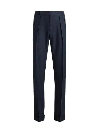 Ralph Lauren Purple Label Men's Gregory Cashmere-Silk Glen Plaid Trousers - Racing Navy | Thumbnail 1