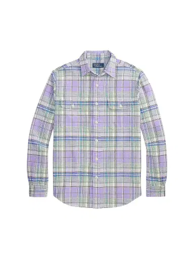 Polo Ralph Lauren Men's Plaid Flannel Pocket Shirt - Lavender Green Multi | Thumbnail 1 Polo Ralph Lauren Men's Plaid Flannel Pocket Shirt - Lavender Green Multi | Thumbnail 1