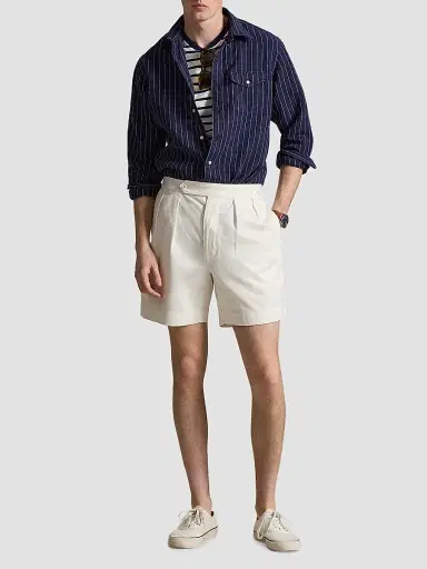Polo Ralph Lauren Men's Classic-Fit Stripe Linen Pocket Shirt - Navy White | Thumbnail 2 Polo Ralph Lauren Men's Classic-Fit Stripe Linen Pocket Shirt - Navy White | Thumbnail 2