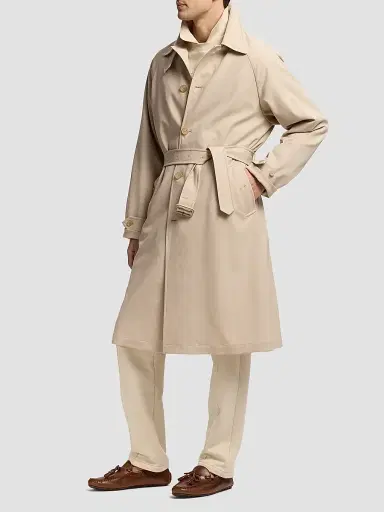 Ralph Lauren Purple Label Men's Hand-Tailored Wool-Blend Balmacaan Coat - Champagne | Thumbnail 3